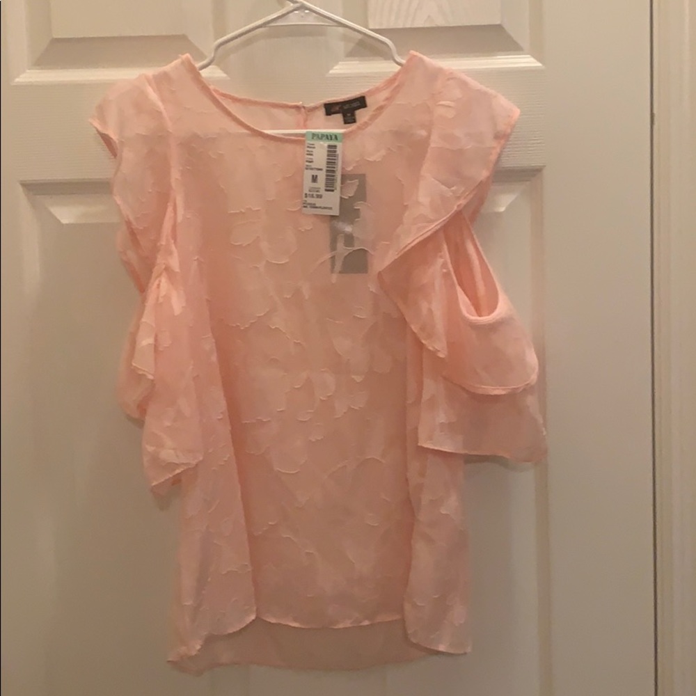 Sheer pink lace top